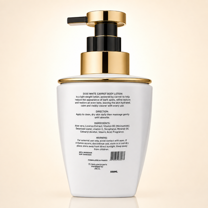 5XXX WHITE CARROT BODY LOTION – Lait Corps à la Carotte 500 ml