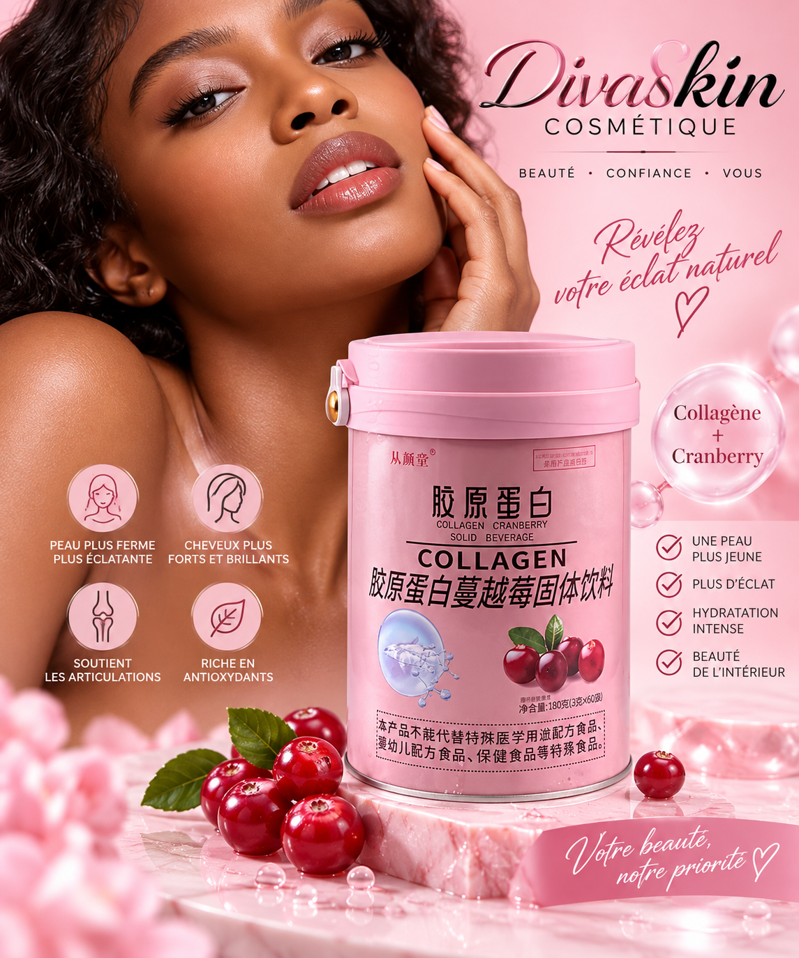 Collagen Cranberry – Boisson au collagène