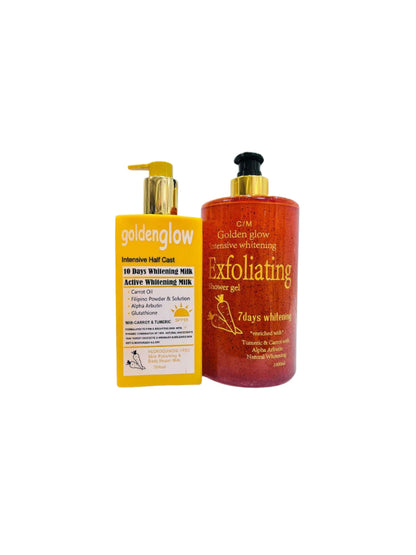 Lait corporelle intensive Golden Glow 500 ml + gel douche carotte et curcuma 1 000 ml
